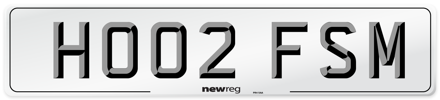 HO02 FSM Number Plate from New Reg